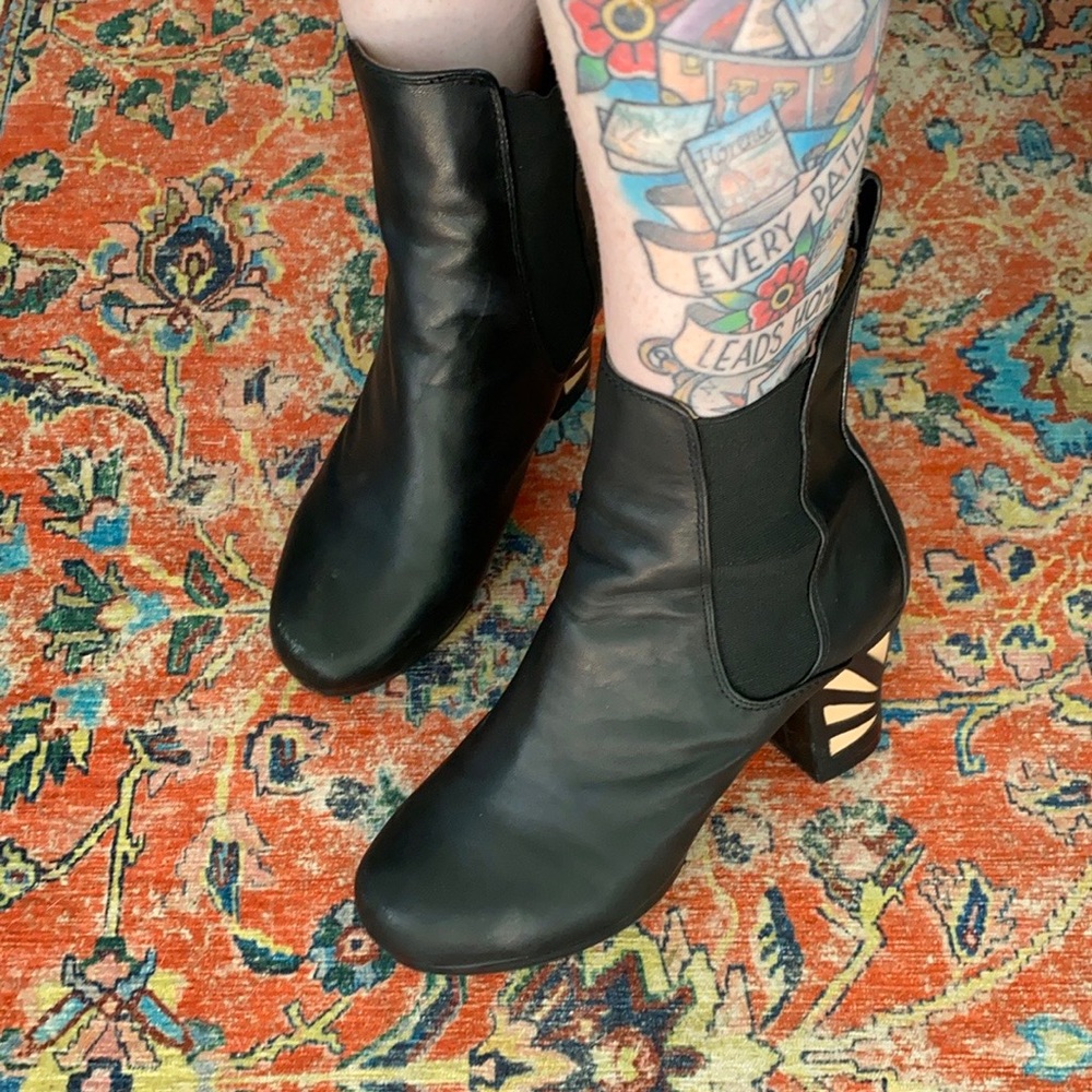Miss L Fire Astaire Black Leather Boots